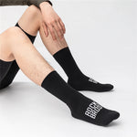 LinkMejor ROAD TO SKY Breathable Sport Professional Cycling Socks High Elastic Comfy Shock Absorbing Middle Tube Bike Socks