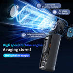 Handheld 100 Wind Speed Ice Cooling Fan  USB Small Desktop Portable Cooling High Speed Long Endurance Fan With LED Digital Display