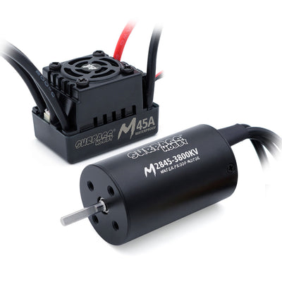 LinkMejor HOBBY M2845/M540 All Black Waterproof Brushless Motor W/ M45A Waterproof ESC 4.0 Connector Suitable for 1/14 Model RC Car Parts