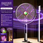 Tevorex 2800V Electric Extendable Mosquito Swatter 90°Roating Mesh Green Light Detection High Voltage Grid USB Rechargeable Household Foldable Fly Swatter Mosquito Killer with LED Attract Light
