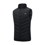 LinkMejor 35 Zones Black Electric Heated Vest for Men Women 5-control DC Charging Unisex Washable Outdoors Winter Warm Heating Clothing