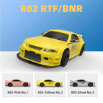 LinkMejor R02 1/64 2.4G RWD Drift RC Car Mini Race LED Light Radio Control High-Speed Motor On-Road Racing Vehicle Model Boys Gifts 60 Minutes Playing Time Toys