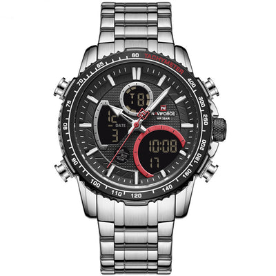 LinkMejor Multi-function Men Watch Night Light Waterproof Quartz Watch Timepiece Chronograph Date Sport Watch for Male