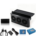 F-817 Solar Powered Car Exhaust Fan 3 Fans 2.5W Window Mount Cooling Vent USB Air Circulation Exhaust Fan