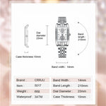 LinkMejor Women's Quartz Watch Elegant Rhinestone Rectangular Dial Waterproof Stainless Steel Strap Luminous Design Perfect for Business and Fashion Use Stylish Women Watch Ideal for Everyday Wear