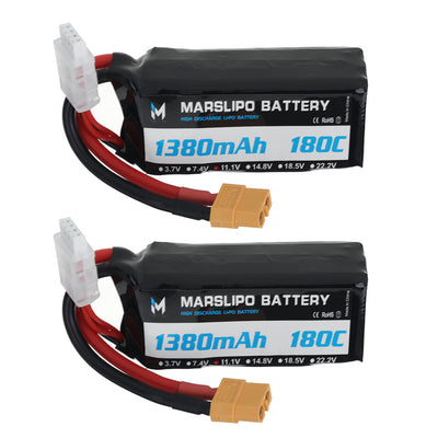 LinkMejor 11.1V 1380mAh 180C 3S Lipo Battery XT60 Plug for RC Drones