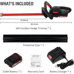 [USA Direct] ECOMAX ELG06 18V 22-Inch Cordless Hedge Trimmer Ideal for Pruning Branches in Your Backyard, Garden Hedge Trimmer with 2.0AH Battery & Charger
