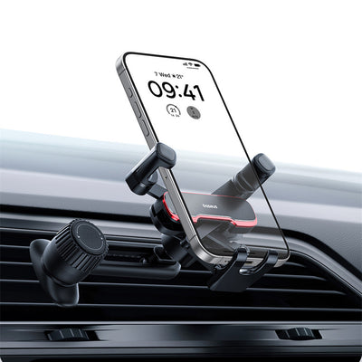 LinkMejor BS-CM040 Horizontal Car Phone Holder Metal Gravity Car Air Vent Cellphone Stand 360° Universal Rotation Ball for 4.7inch-6.5inch Mobile Phone