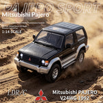 LinkMejor 1297 PRO RTR 1/14 2.4G 4WD Brushless RC Car Official Licensed for Mitsubishi Pajero V24WG 1992 Two Speed Metal Drive Shaft Oil Shocks Full Proportional Off-Road Climbing Truck Vehicles Models Toys