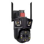 Q323 4MP Three Screen Security Camera Outdoor 20X Optical Zoom PTZ Full Color Night Vision Two Way Audio Human Detection Wireless WiFi Waterproof Surveillance Camera