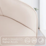 LinkMejor Velvet Office Chair Cute Vanity Chair with Wheels for Bedroom Upholstered Task Chair for Home Office