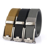 LinkMejor 120cm Men Tactical Belt Quick Release Outdoor Military Metal Belt Soft Wear-resistant Nylon Sports Ratchet Belt