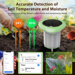 LinkMejor Tuya Smart WiFi Soil Sensor Solar Powered Planting Temperature and Humidity Meter IP66 Wireless Soil Tester Turf Gardening