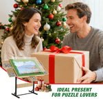 LinkMejor 1500 Piece Adult Puzzle Table Portable Wooden Puzzle Board Table with Drawers Adjustable Height 4 Tilt Angles Transparent Lid Non-Slip Felt Surface A Perfect Gift for Mom