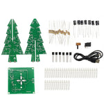 Tri-color/Colorful Straight-leaf Christmas Tree Standard/Music Version DIY Electronic Kits