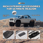 LinkMejor FCX18S GMC Sierra 2019 RTR 1/18 2.4G 4WD Brushless RC Car Officially Licensed Two Speed Metal Frame Gear Portal Axles Oil Shocks LED Light Pickup Off-Road Climbing Truck Vehicles Models Toys