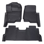 3pcs Floor Mats Set For Ford F250 F350 F450 F550 2017-2025 All Weather TPE Crew Cab Bucket Seat Under Seat Storage Waterproof Easy Clean Non Toxic Odorless Thermoplastic Elastomer