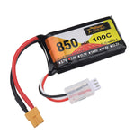 LinkMejor 7.4V 850mAh 100C 2S LiPo Battery XT30 Plug for RC Drone