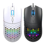 LinkMejor S500 Wired Gaming Mouse Hollow Design 6400DPI RGB Backlight 6-Keys Ergonomics PC Office Computer Gamer Mice