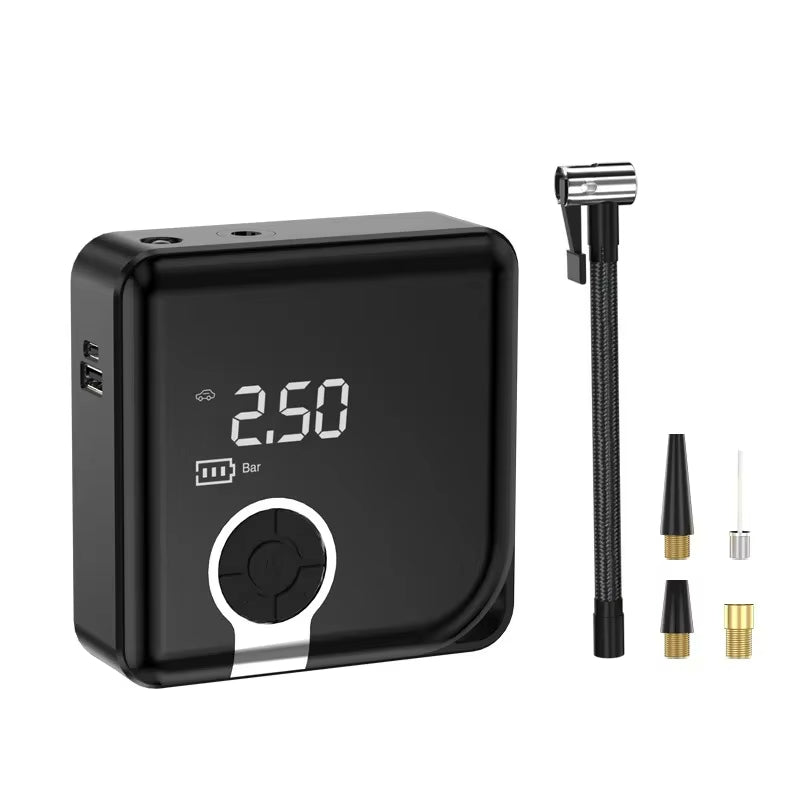 Cordless Car Inflator Pump 12V Portable Digital Air Compressor Car Tyre Inflatable Pump LED Light For Car Motorcycle Bicycle