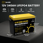 LinkMejor 12V 340AH Vehicle Storage Box 4352Wh Mini LiFePO4 Battery Built-in 200A Bluetooth BMS