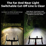 1100LM Multifunctional Wireless Remote Control Bicycle Headlight High-brightness USB-rechargeable Bike Front Light