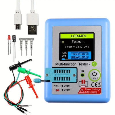 LCR-MF9 Advanced USB Rechargeable Multimeter 1.8" TFT LCD High Precision 0.01 Diode Transistor Capacitor and Resistance Tester Rechargeable Battery 36V Max