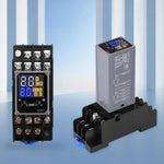 H3Y-4 Adjustable Time Relay 14 Pin LCD Digital Display DC 12V 24V AC 220V Dual Time Cycle Control Delayer With Base Fire-Resistant Shell High-Precision Timing