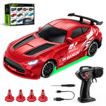 LinkMejor E90-E94 RTR 1/64 2.4G 4WD Mini Drift RC Car Desktop Race LED Light Two Speed Full Scale Remote Control High Speed On-Road Racing Miniature Vehicle Model Boys Gifts Toys
