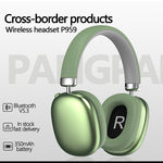 P959 Wireless Headset bluetooth 5.3 Headphone 40mm Large Dynamic Coil Units Breathable Earmuffs Built-in HD Microphone 12H Playback Upgrade Knob Button On-ear Headphones