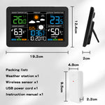 Wireless Weather Station Indoor Outdoor Thermometer Hygrometer with Forecast Moon Phase Barometer Alarm 7 Buttons Backlight RF Sensor Large LCD Display