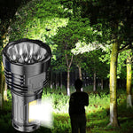 LinkMejor 8*P900+COB Super Bright Type-C Rechargeable ABS Housing Flashlight with 18650 Battery COB Side Light 500m Long Range Powerful LED Torch Camping Lantern