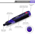 LinkMejor DMSD-100 Cordless Mini Electric Rotary Tool 3-Speed USB Rechargeable Grinder with 82 Accessories for Engraving Polishing Cutting DIY Projects Lightweight