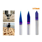 1/4 Inch Shank V Groove CNC Router Bit YK20 Tungsten Carbide 15° 30° 60° Angles for Wood Acrylic Aluminum Engraving Carving Tools