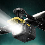 LinkMejor Q4 1600LM Super Bright Bike Headlight 50W Output 2 in 1 Dual Distance Beam USB Rechargeable Mini LED Waterproof Bike Front Light with Wireless Remote for Night Riding