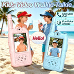 2Pcs JK201 Kids Video Walkie Talkie 200m Distance Strong Signal Two-Way Video One-Click Call 650mAh Long Battery Children's Video Intercom with 2.0inch Color Display for Safety Communication