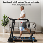 [EU Direct] Bominfit JK0805L Elderly Rehabilitation Walking Pad Treadmill with Extended Handrail - Top Speed 12km/h, 2.5HP Quiet Motor, LED Display with 12 Programs, Safety for Senior Recovery Fitness