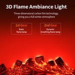 1500W 3D Dynamic Flame Heater PTC Rapid Heating Heater 2 Gear Hot Wind Ambient Light 4 Gears Timing Function for Home Office