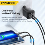 [GaN Tech] LinkMejor ES-CD31 20W 2-Port USB PD Charger USB-A+USB-C Fast Charging Wall Charger Adapter EU Plug US Plug for iPhone 16 16 Pro 15 14 13 Pro Max for Xiaomi 15 Ultra for Samsung Galaxy S25 Ultra for Huawei Pura X