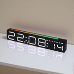 LinkMejor Light Table Clock LED Alarm Clock Speaker Display Colorful 3 Levels Brightness Dual Mode LED Lamp Strip Rhythm Pickup Design for Home Desktop