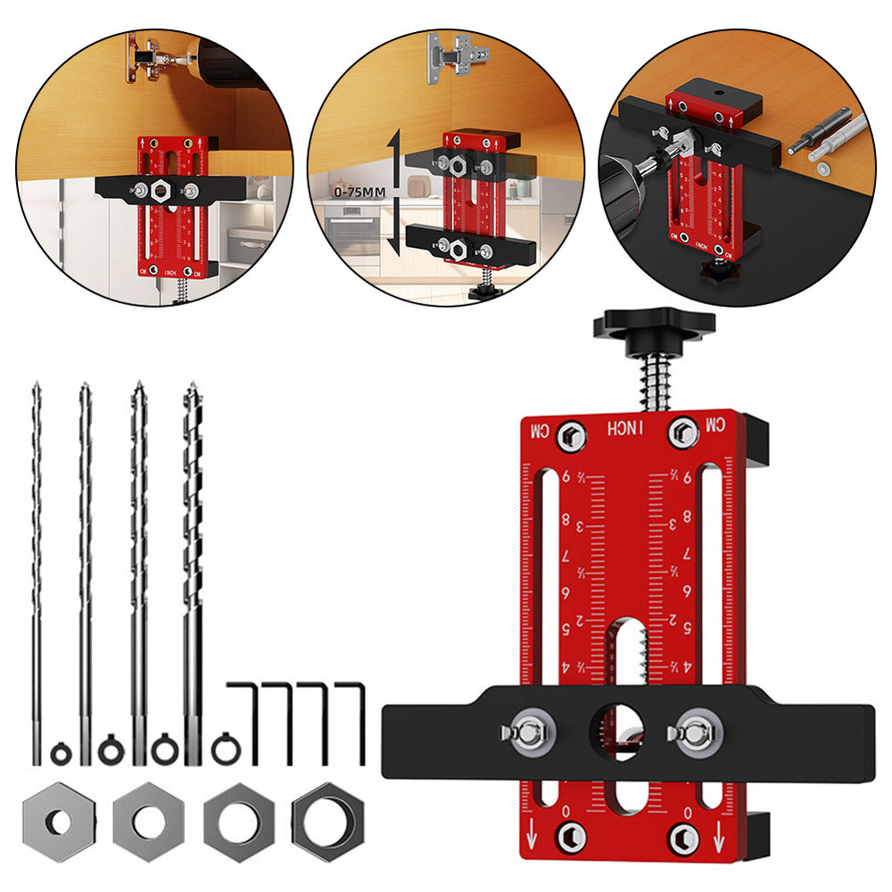 Upgrade Cabinet Door Mounting Jig Cabinet Door Rebouder Drill Locator Aluminum Alloy Installation Positioner Cabinet Hardware Jig For Framed Frameless Cabinets 10-85mm Thickness