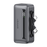 USAMS CD233 20W 4500mAh Dual-Port Plug-in Power Bank Digital Display External Battery Power Supply with 2 Inputs & 2 Outputs Support PD QC AFC FCP SCP Fast Charging for iPhone 16 Pro 15 14 Plus 13 12 Pro Max for Huawei Mate XT for Xiaomi 15pro for Samsung