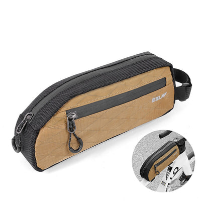 LinkMejor Portable Bike Tube Bag Waterproof Big Capacity Top Zipper Hook Loop Strap Installation Nylon Bicycle Frame Bag for MTB Outdoor Riding