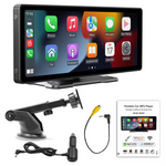 Portable Car MP5 Player Wireless CarPlay Android Auto 10.26 Inch HD IPS Display Bluetooth WiFi Rear View Support Easy Installation USB Connectivity