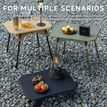 Xmund Plastic Folding Camping Table 40kg Load Capacity 1.85kg Lightweight Portable Dual Height Adjustable ABS Aluminum Alloy Picnic Side Table Outdoor Beach Desk