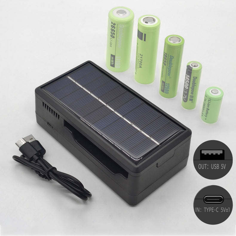IPRee 18650 Solar Battery Charger Dual Slot USB LCD For 5V 1200mA 14500 16340 26650 Rechargeable Batteries Intelligent Fast Charging