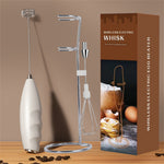 Electric Milk Frother Handheld Mini Whisk for Coffee & Hot Chocolate One-Touch Operation Cordless Rechargeable Easy Clean for Lattes Cappuccino Protein Shakes