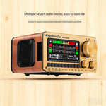 HanRongDa HRD-802S Multi-Band Radio bluetooth Speaker Dual Tuning Wooden Radio Support TF Card Playback Dual Drivers FM AM Stereo Receiver
