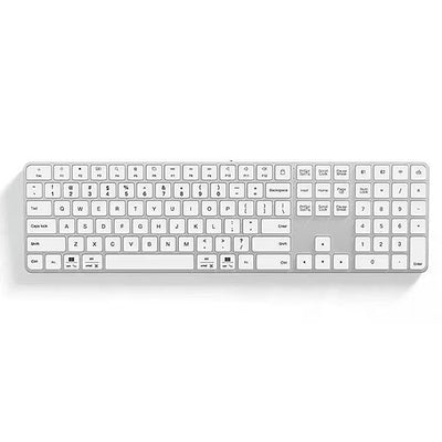 Tri-mode Wireless bluetooth Keyboard 112 Keys Ultra Slim Aluminum Metal Design Scissor Switch Keyboards Quiet Silent Typing Rechargeable 500mAh Battery