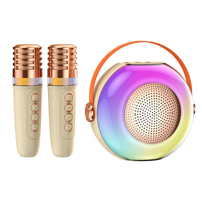 A6 RGB bluetooth Speaker Portable Speaker with Dual Microphone Bass Diaphragm 360° Surround Sound Voice Mode Change Support AUX TF Card U Disk Playback Outdoors Portable Karaoke Speaker
